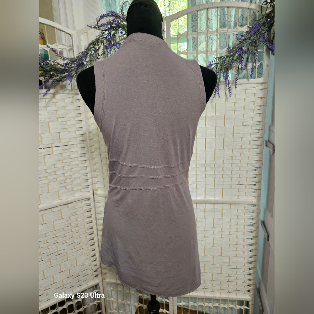 Contourwear Gray Active Wear Yoga Long Tank Top Fitness Athleisure - Picture 3 of 6